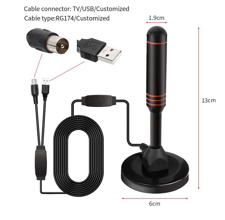 2 Amplifier TV magnetic base antenna