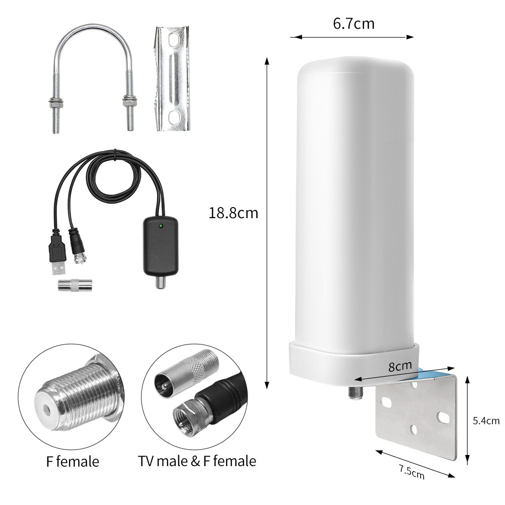 10M TV Cylinder TV Antenna F Male connector